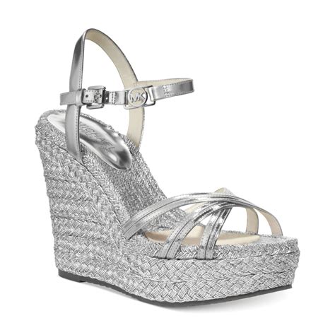 silver heels ankle strap michael kors|Michael Kors heels platform.